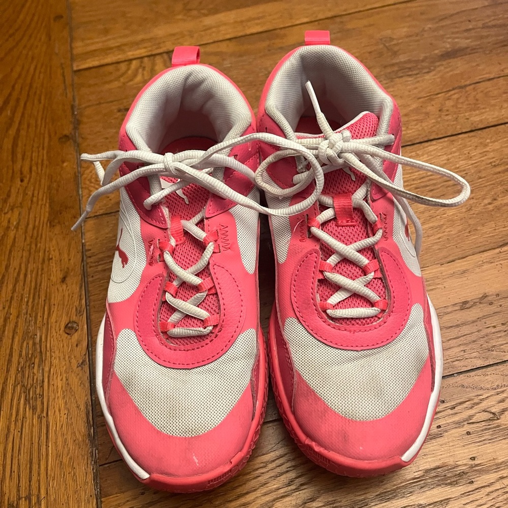 Puma Kids Pink and White Sneakers